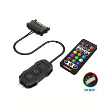 ARGB Controller 5V 3pin To SATA Remote Controller (Without Battery) Black